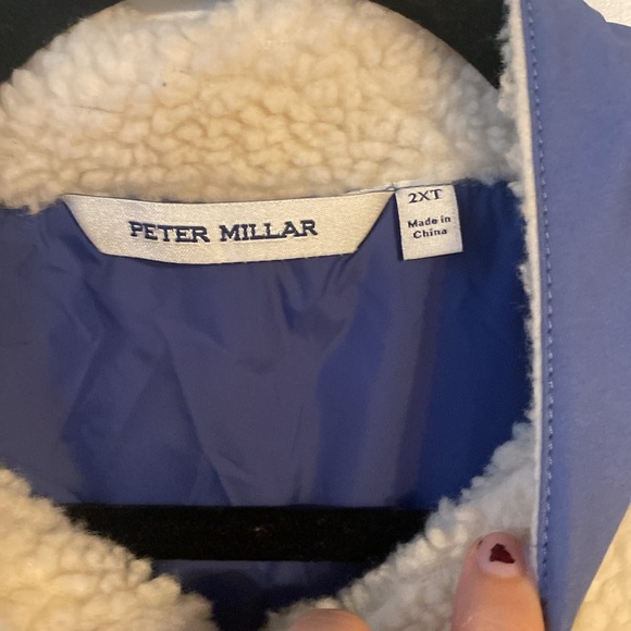 NWOT Peter Millar Vest Men Large 2XL Beige White Autumn Pile Fleece Sherpa - Picture 4 of 5